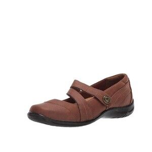 Easy Street Womens 9 M Tan Brown Strappy Comfort Wave Flat Shoes DISPLAY WJ5